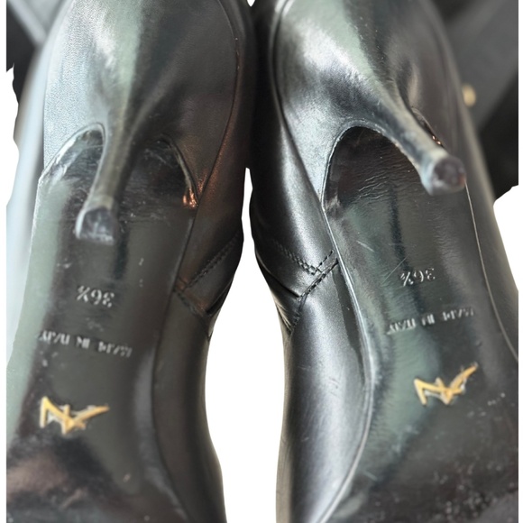 “Alexandra Neel black suede leather stiletto knee-high boots size 36.5 - Picture 6 of 7